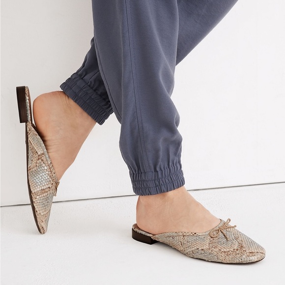 Madewell The Adelle Ballet Mule in Snake Embossed Leather - Picture 1 of 13